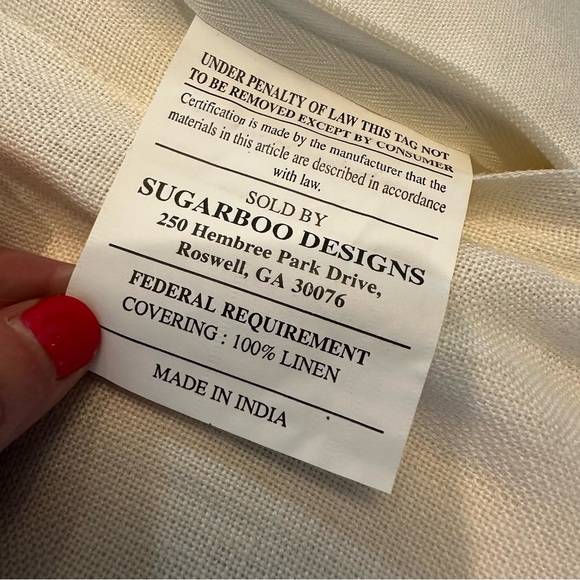 Sugarboo Designs Linen Striped Pillow Rare Decorative Large Beachy Boho Coastal - Picture 5 of 10